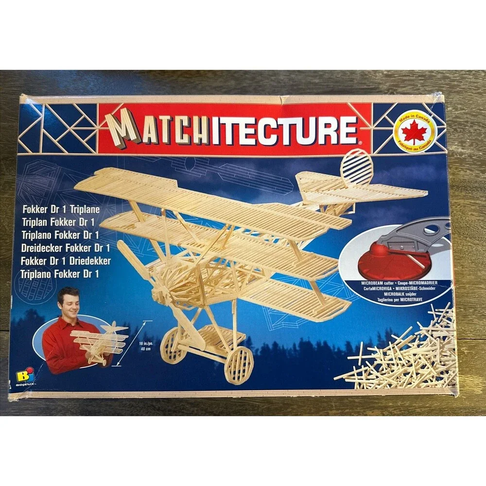 Matchitecture Fokker Dr 1 Triplane Plane Model Kit Jouets Toys Open Box